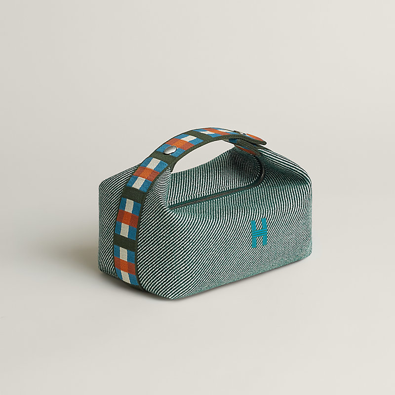 Nécessaire Bride-à-Brac au Carré, modelo pequeno - Verde | Hermès